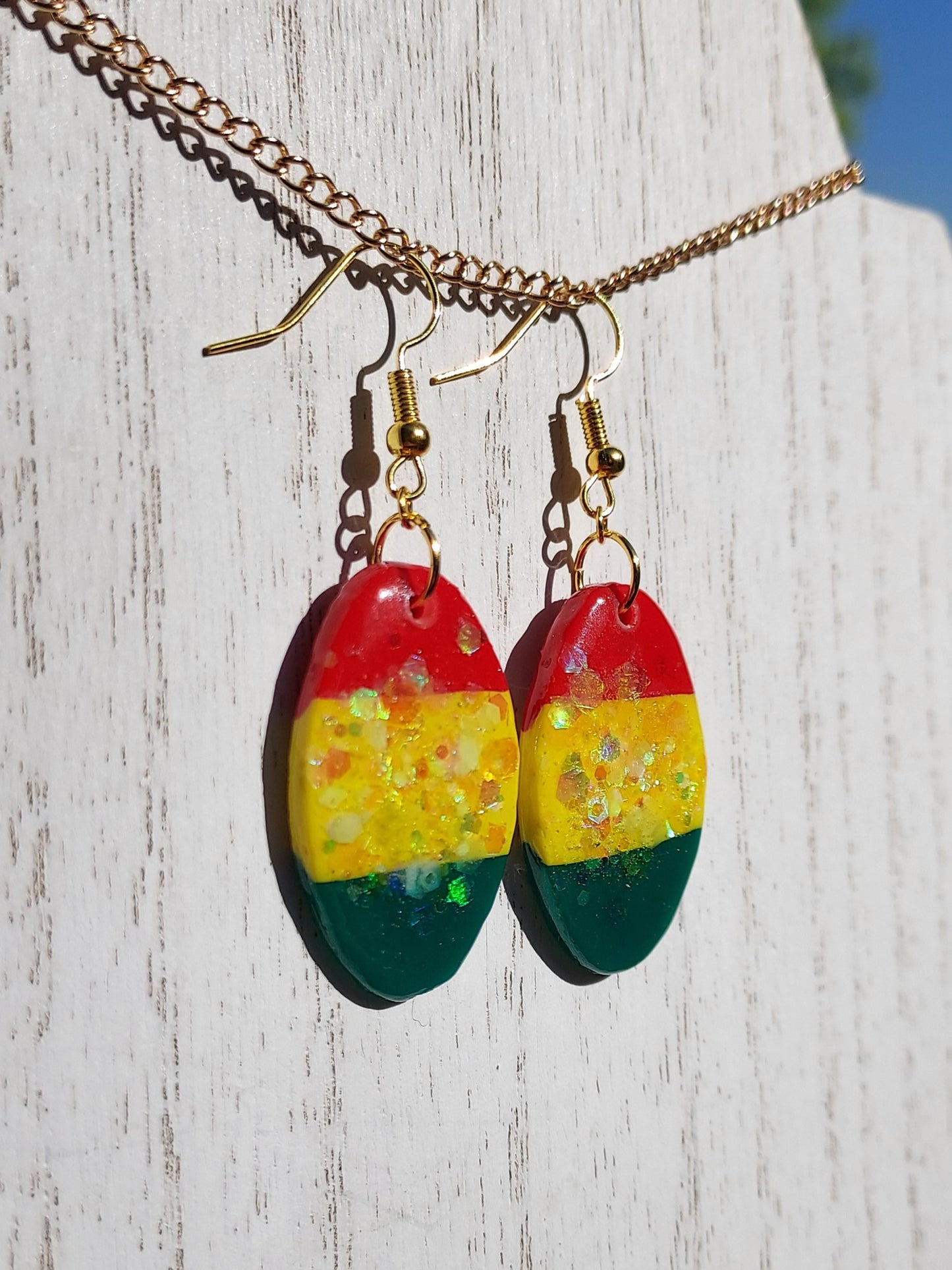Rasta Clay Earrings #3