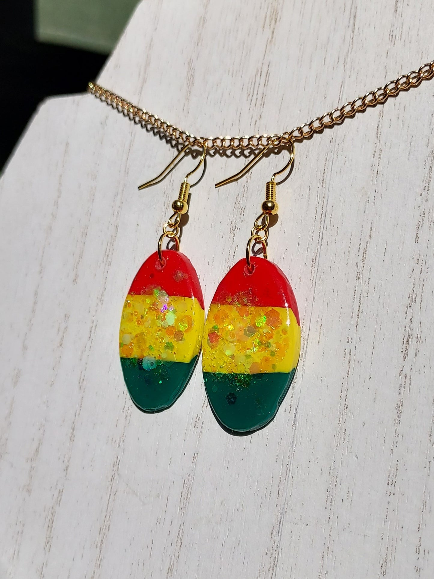 Rasta Clay Earrings #3
