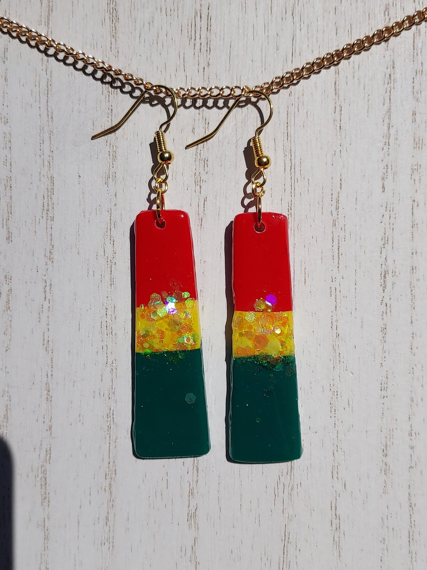 Rasta Clay Earrings #4