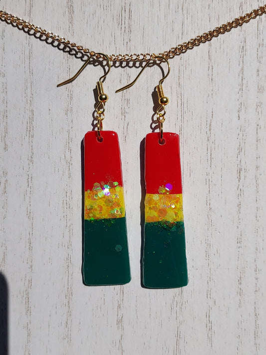 Rasta Clay Earrings #4