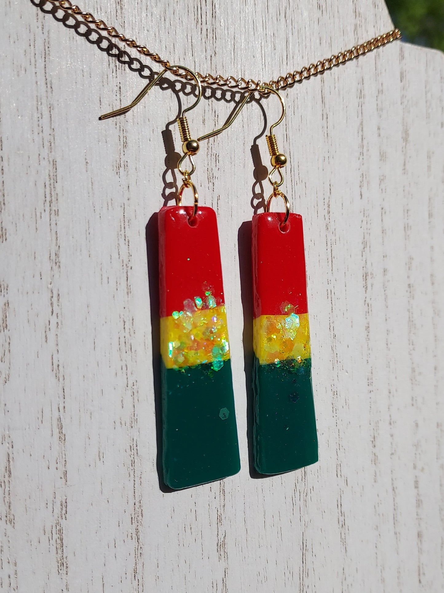 Rasta Clay Earrings #4