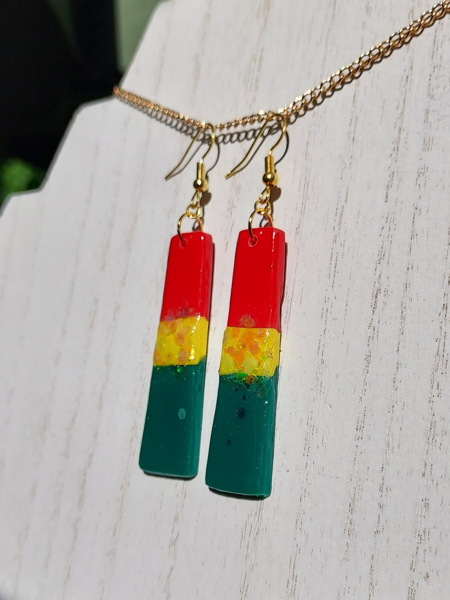 Rasta Clay Earrings #4