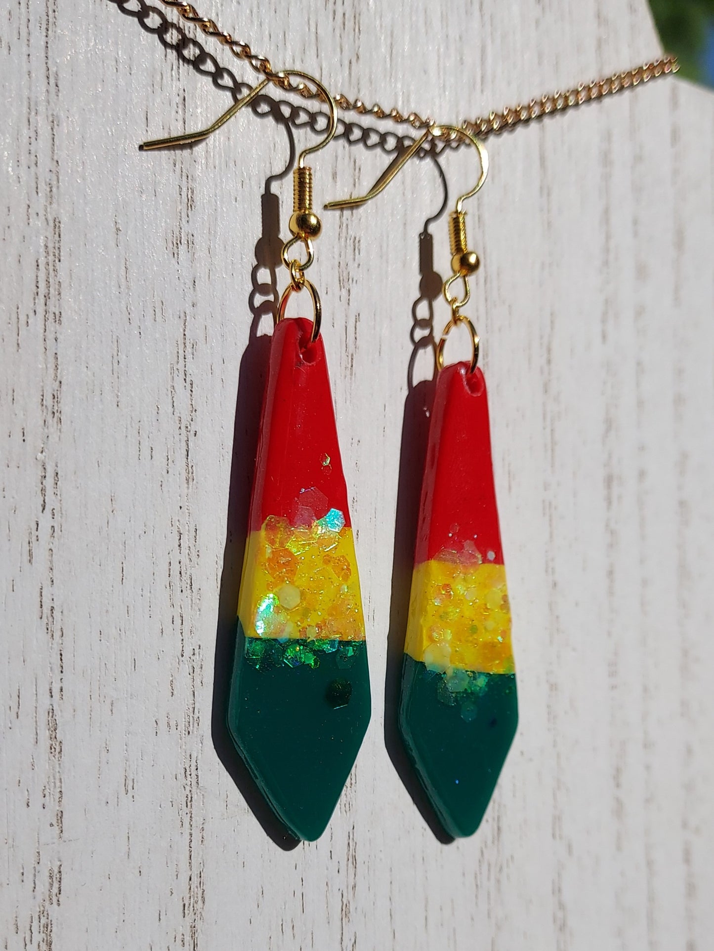 Rasta Clay Earrings #5