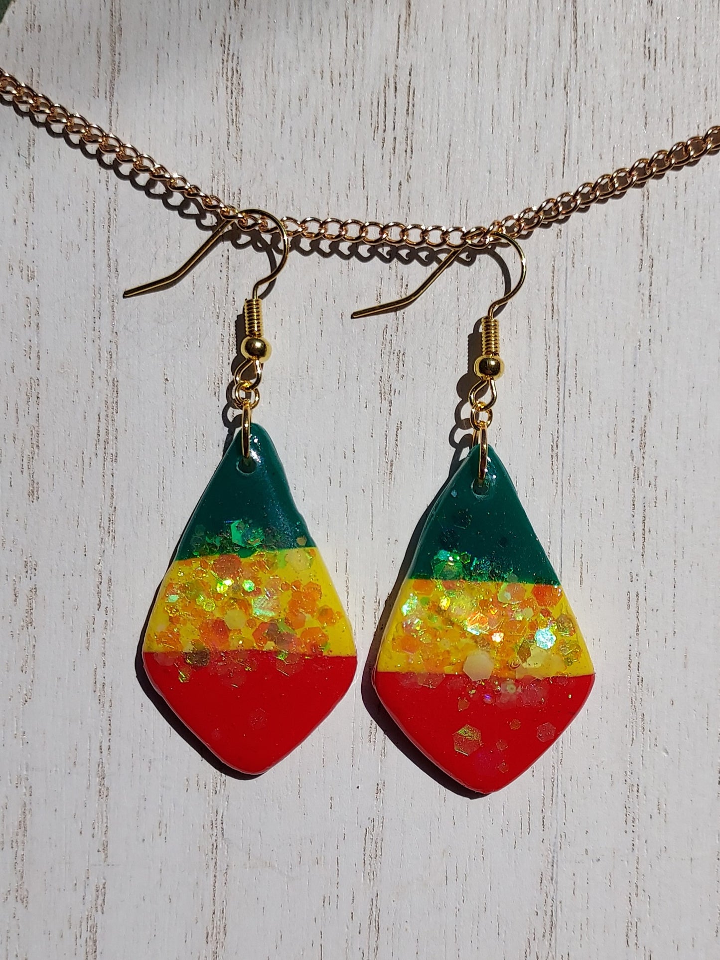 Rasta Clay Earrings #6