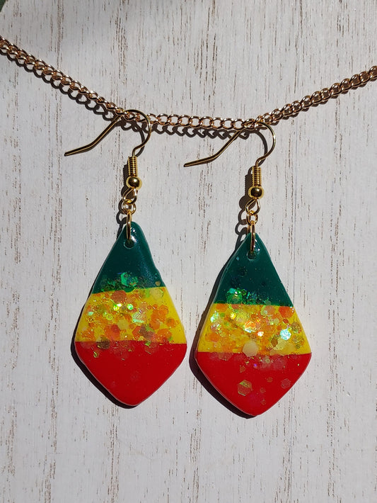 Rasta Clay Earrings #6