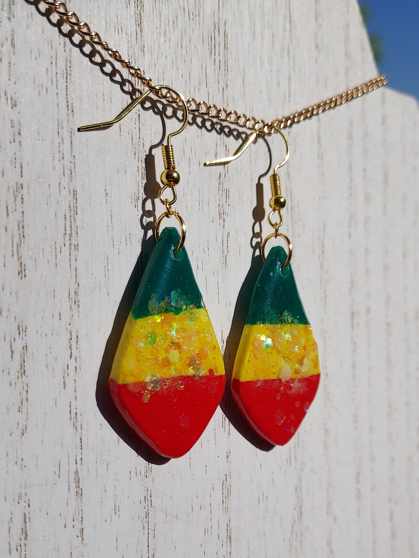 Rasta Clay Earrings #6