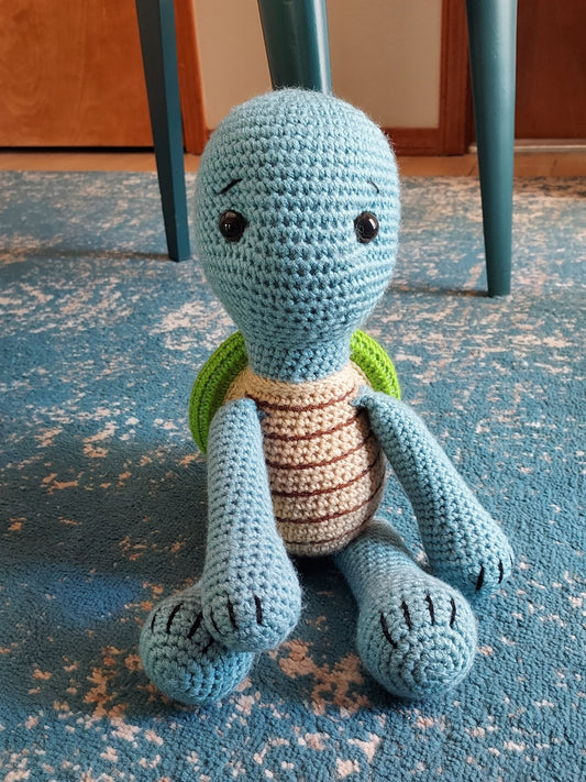 Blue Crochet Turtle