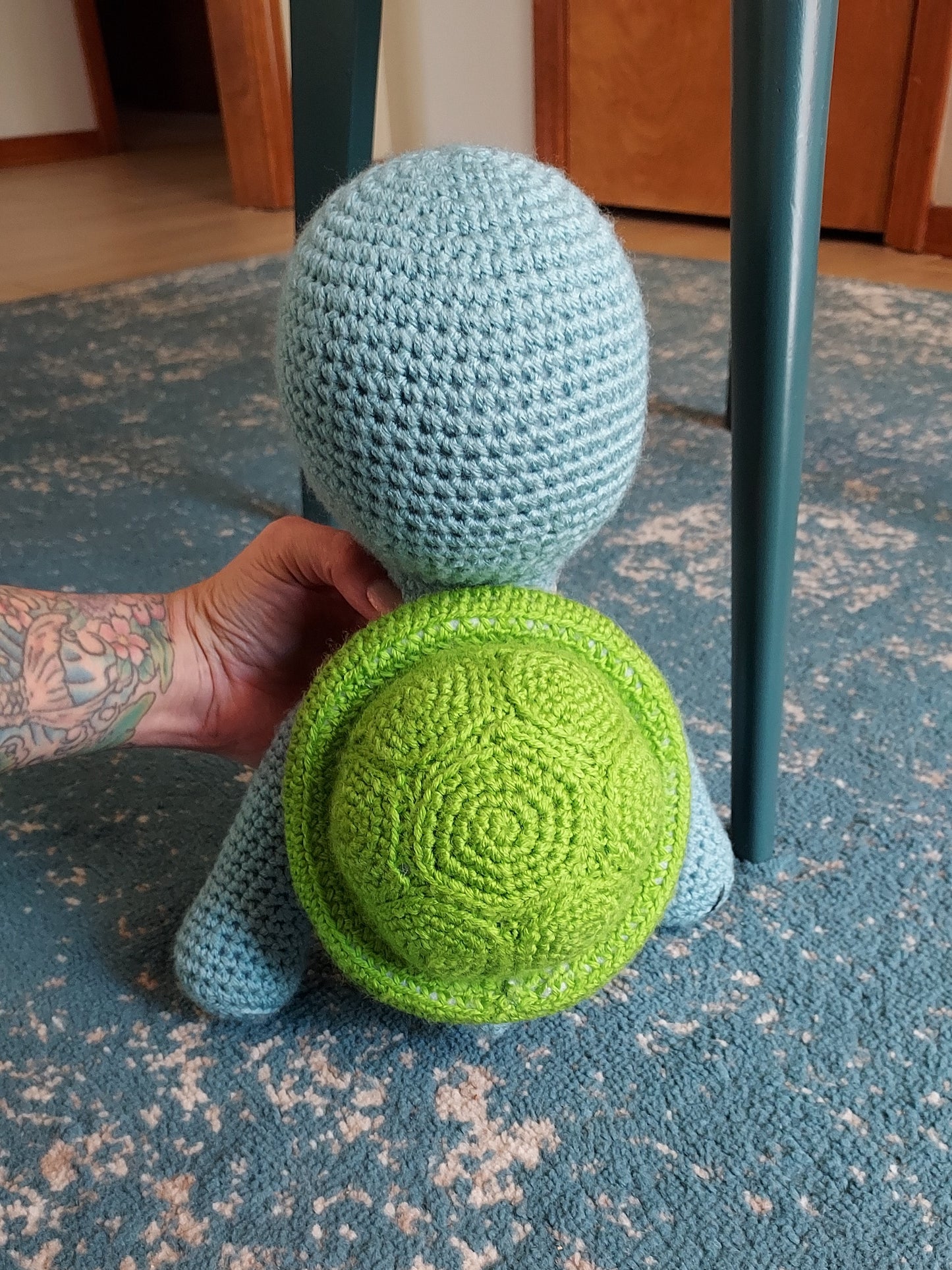 Blue Crochet Turtle