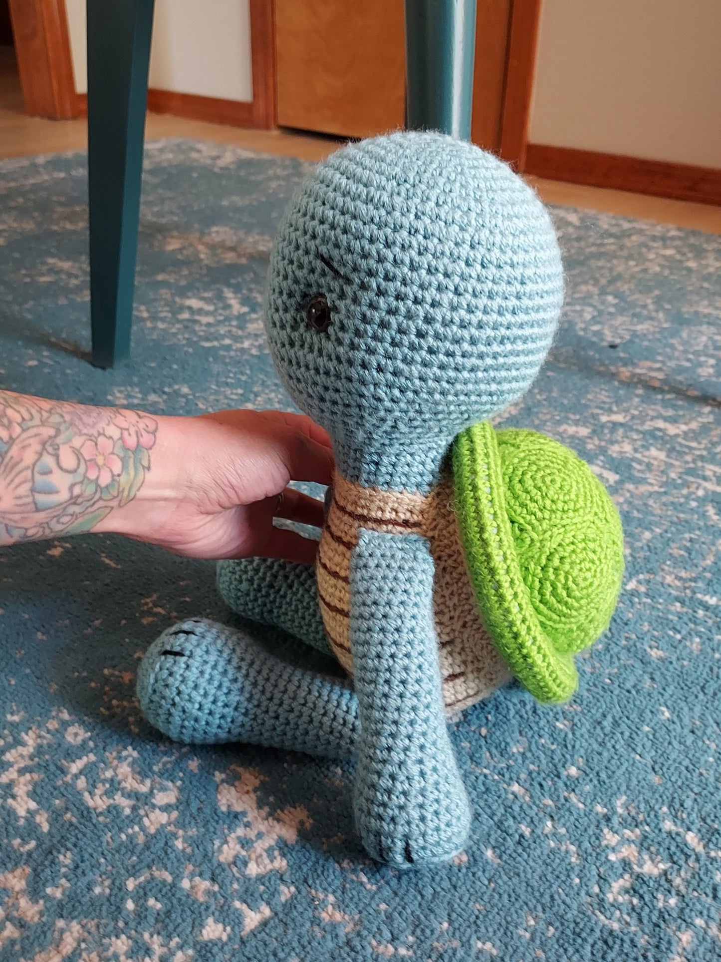 Blue Crochet Turtle