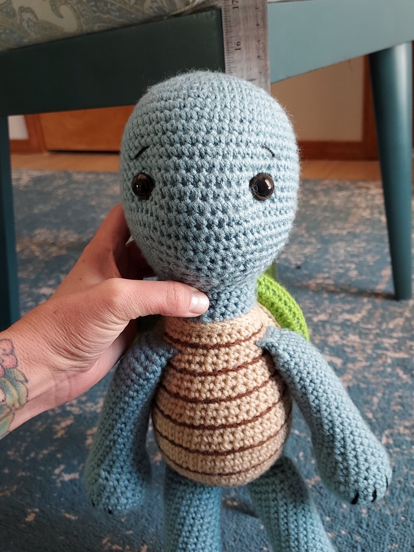 Blue Crochet Turtle