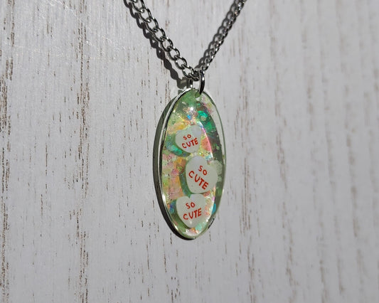 Valentine Hearts & Glitter Necklace (Glow in the Dark) #1