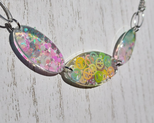 Peace Sign Glitter Necklace (Glow in the Dark) #1