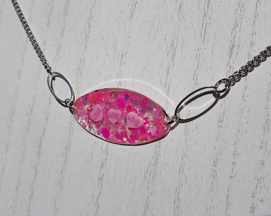 Valentine Hearts & Glitter Necklace (Glow in the Dark) #2