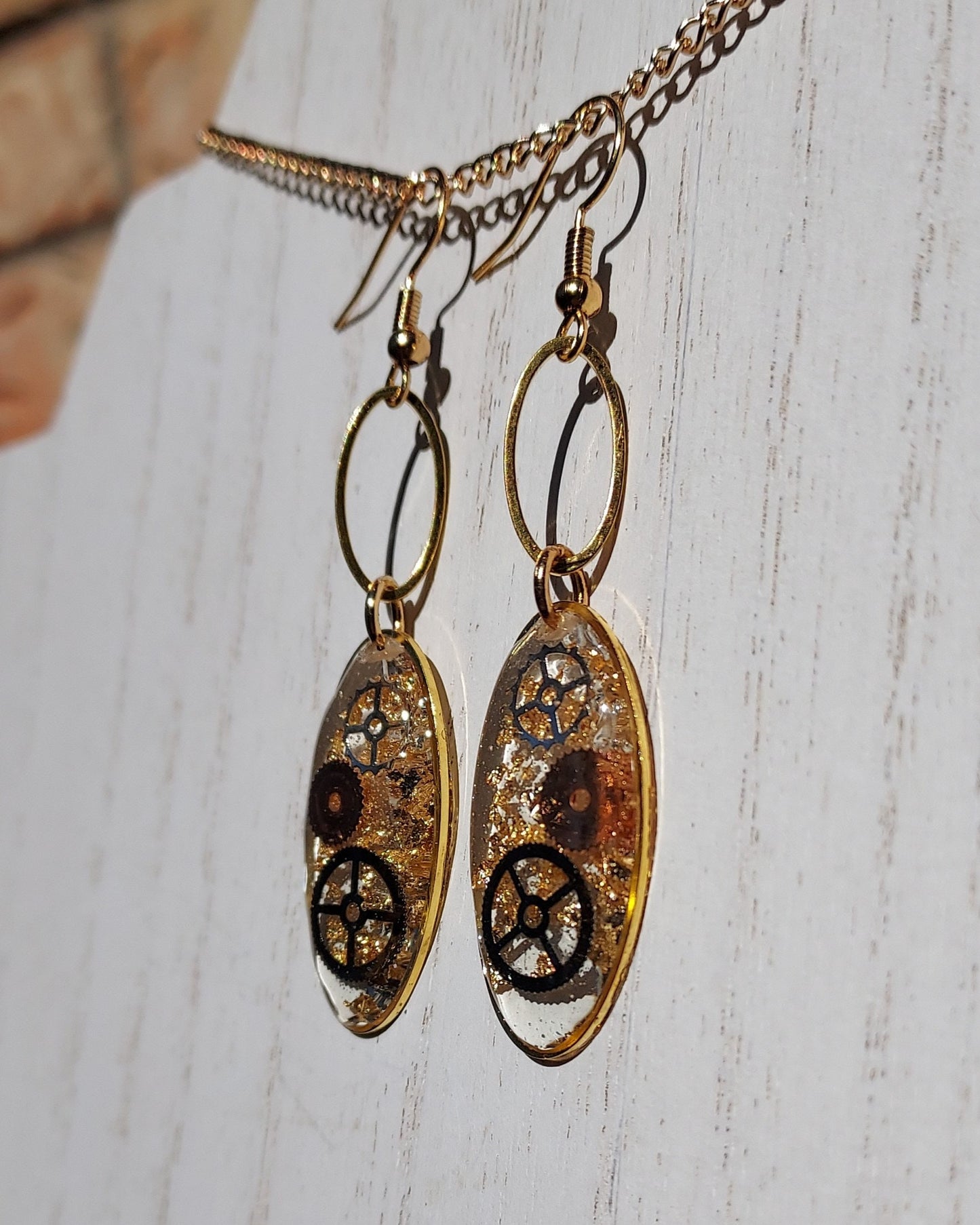 Gears & Glitter Earrings #1
