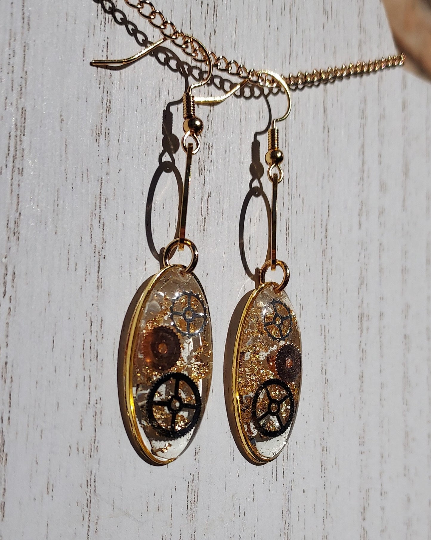 Gears & Glitter Earrings #1