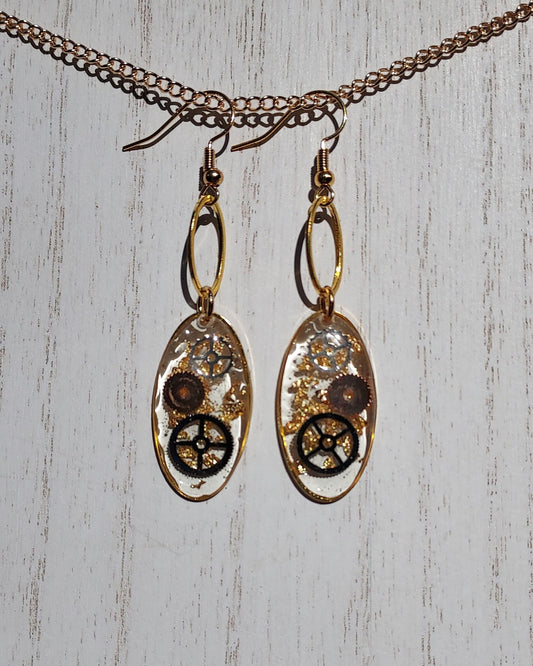 Gears & Glitter Earrings #1