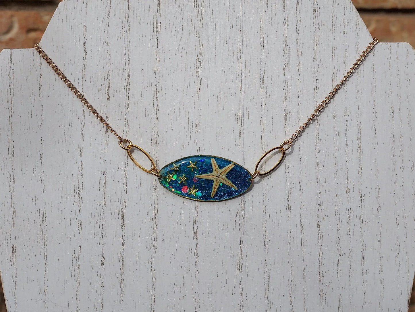 Starfish & Glitter Necklace #1