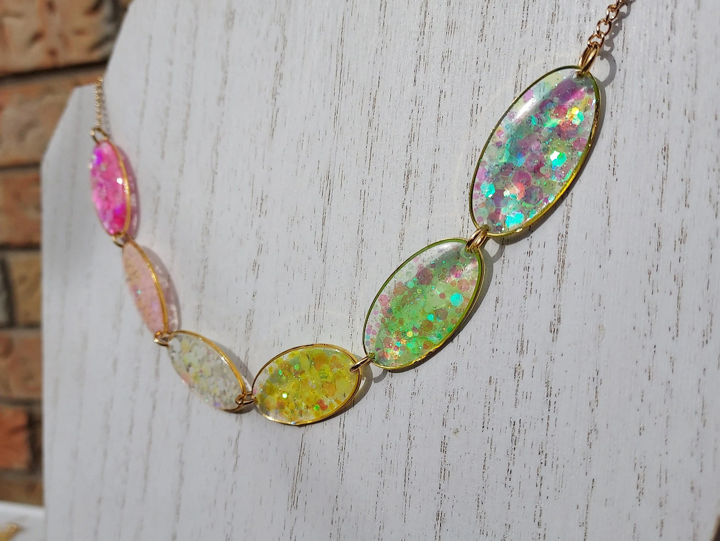 Rainbow Glitter Necklace (Glow in the Dark) #2