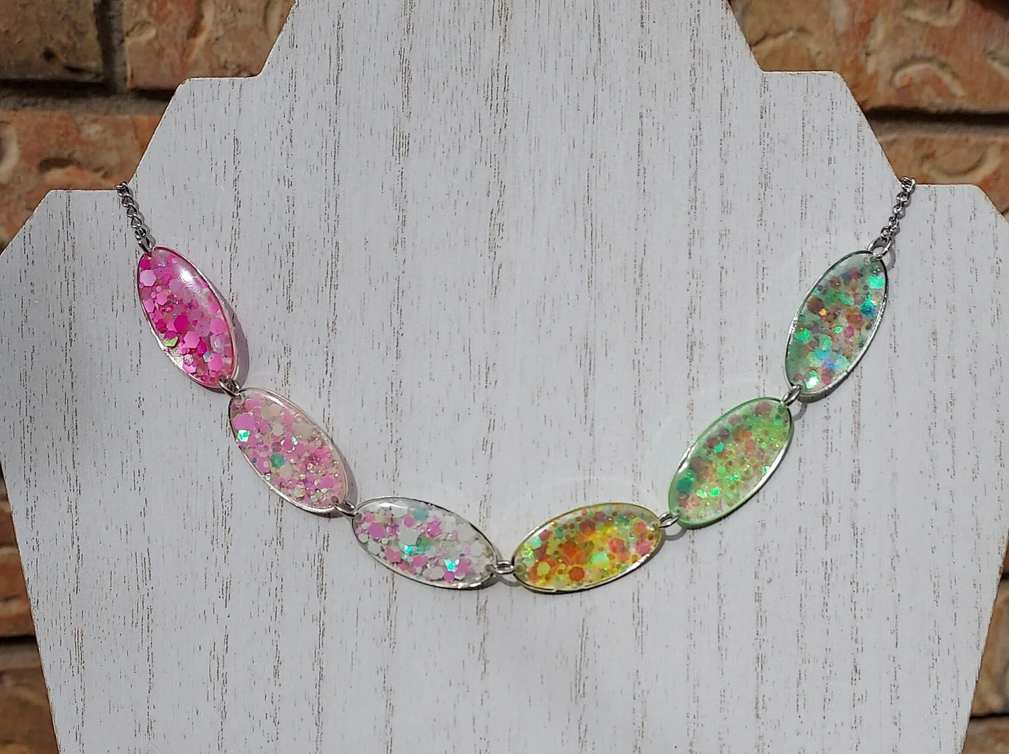Rainbow Glitter Necklace (Glow in the Dark) #1