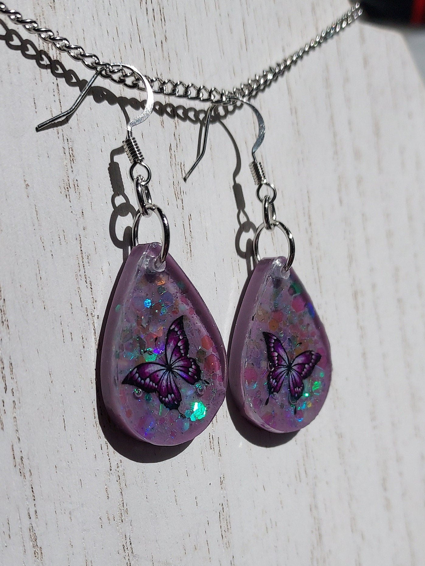 Butterflies & Glitter Earrings #4