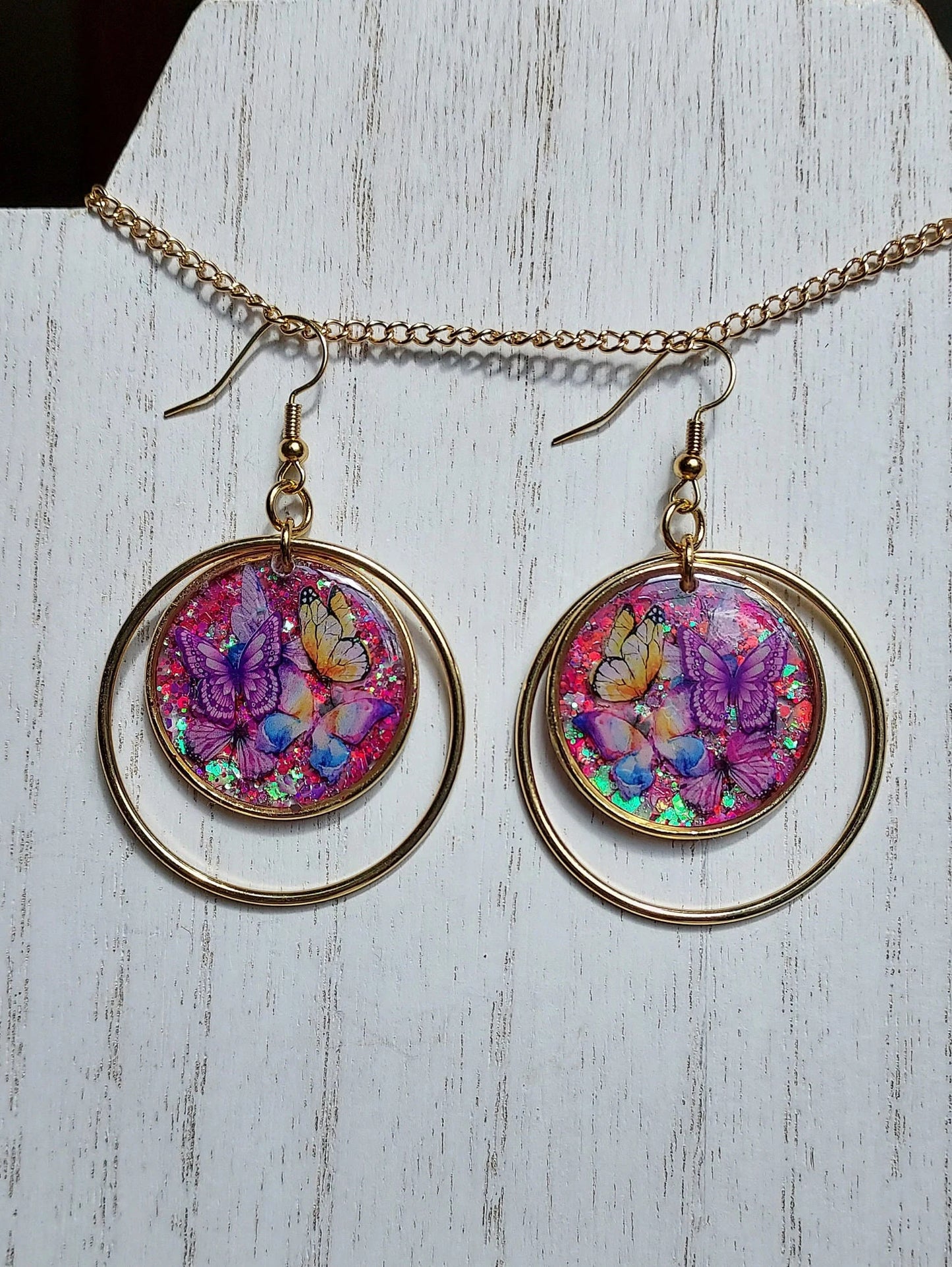 Butterflies & Glitter Earrings #8
