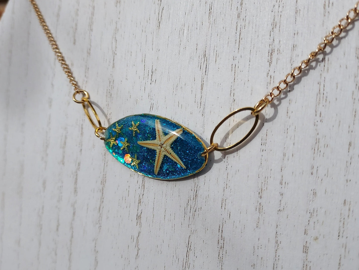 Starfish & Glitter Necklace #1
