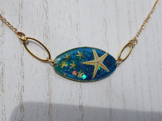 Starfish & Glitter Necklace #1