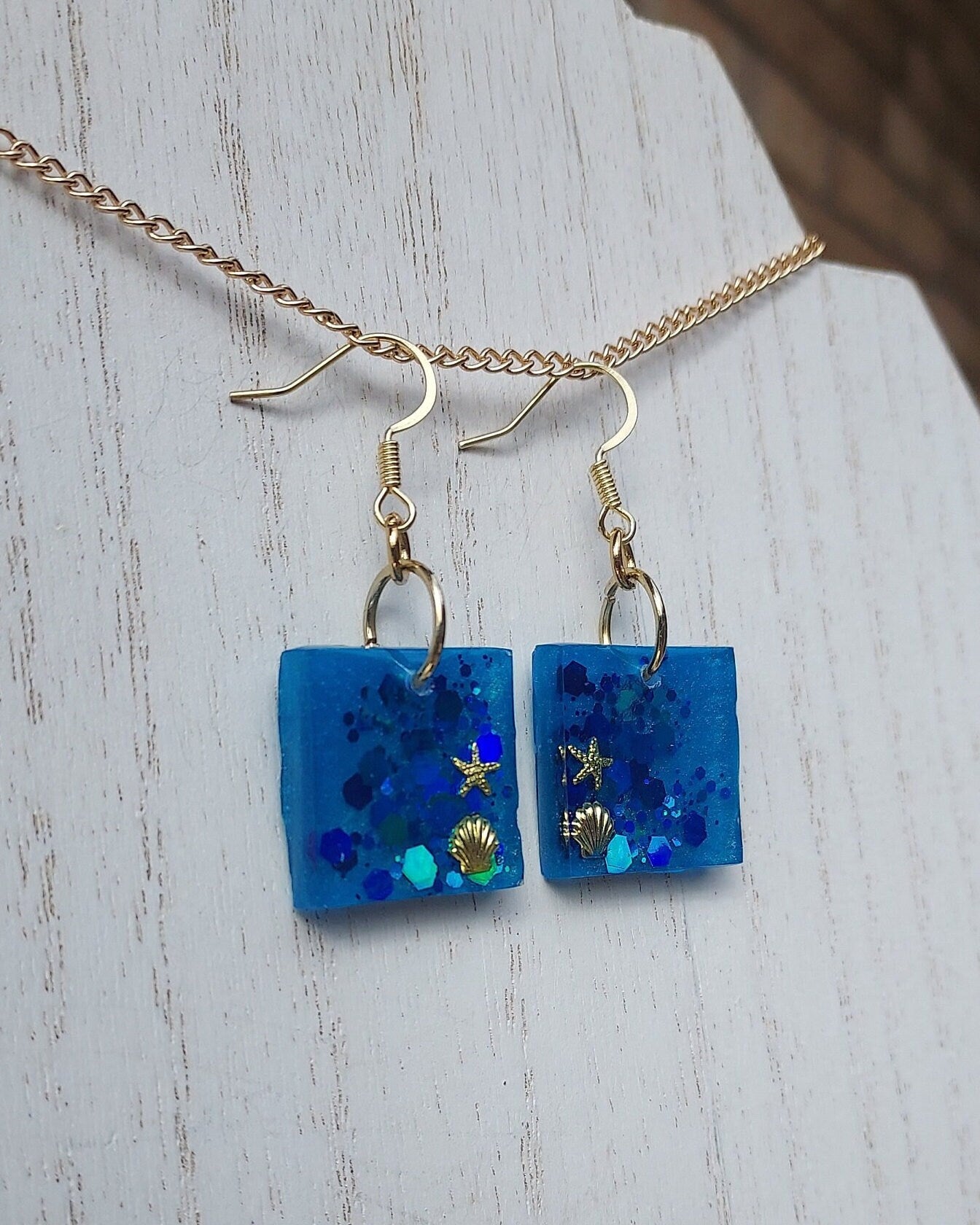 Starfish & Glitter Earrings #3