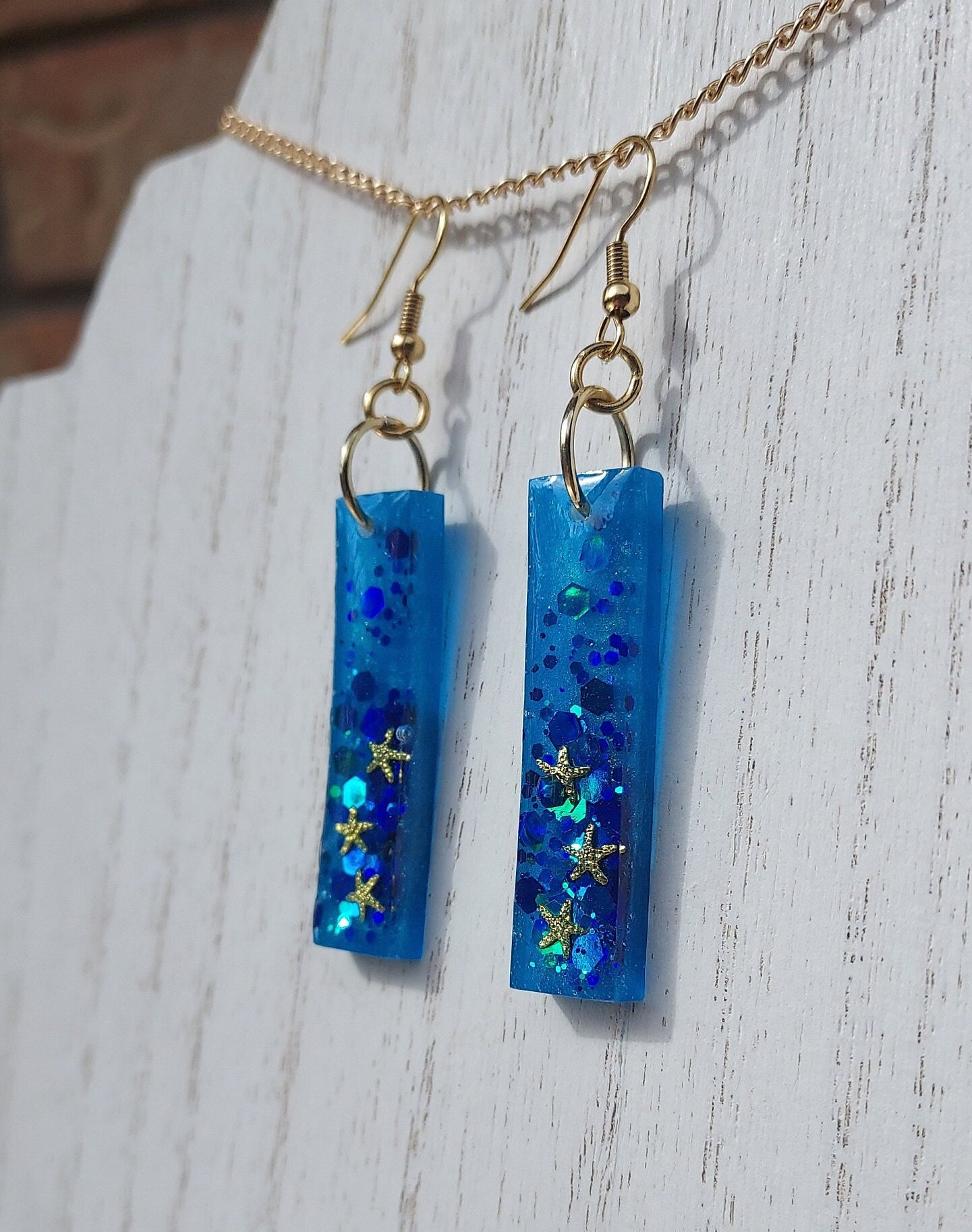 Starfish & Glitter Earrings #2
