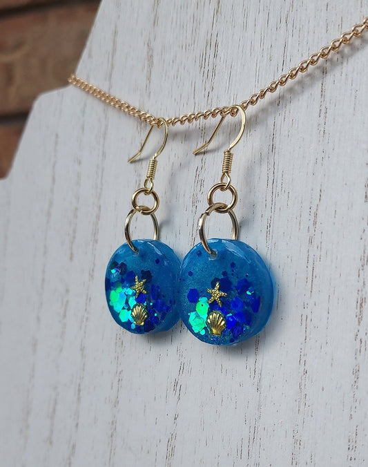 Starfish & Glitter Earrings #1