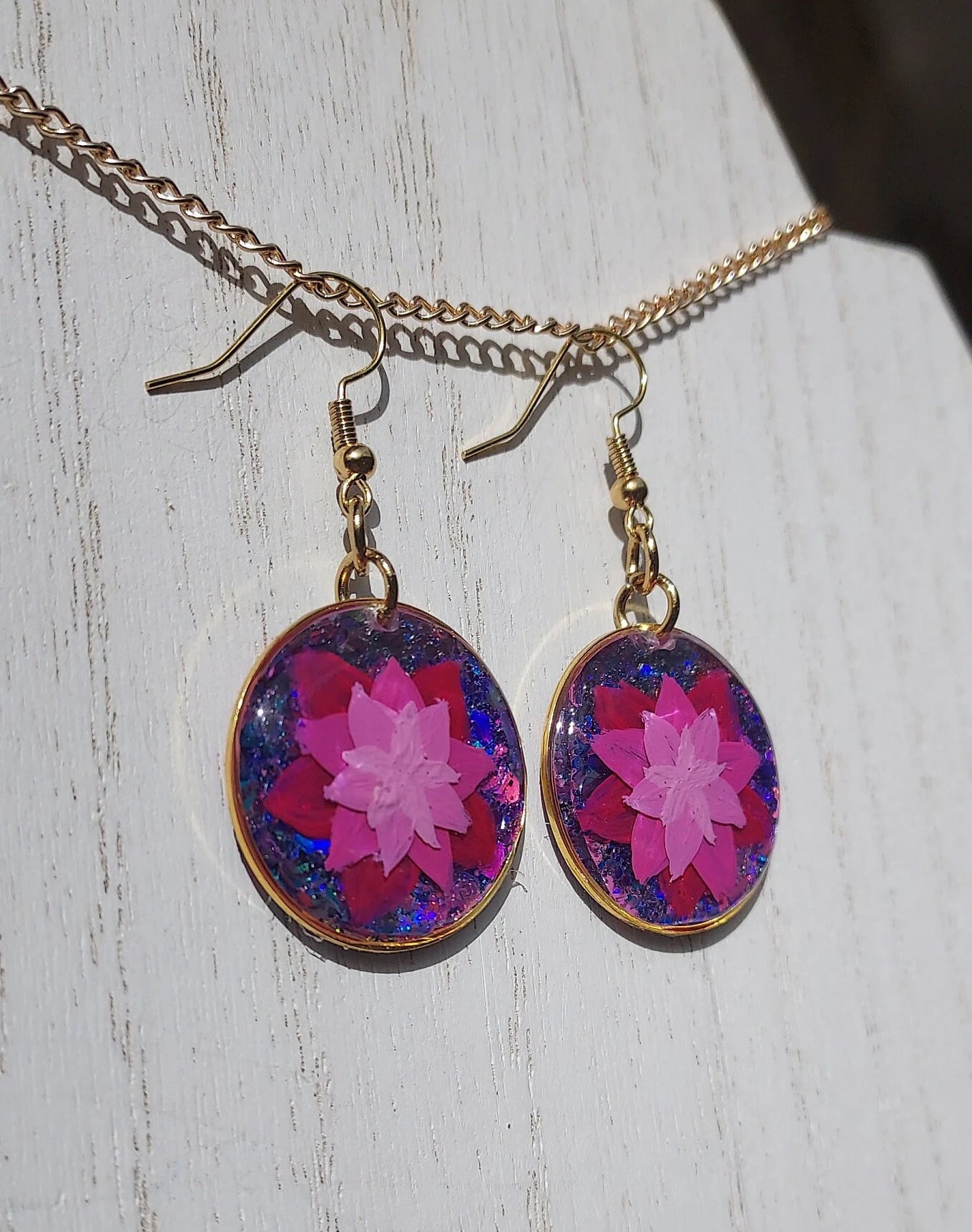 Hand Painted Flower Earrings #2