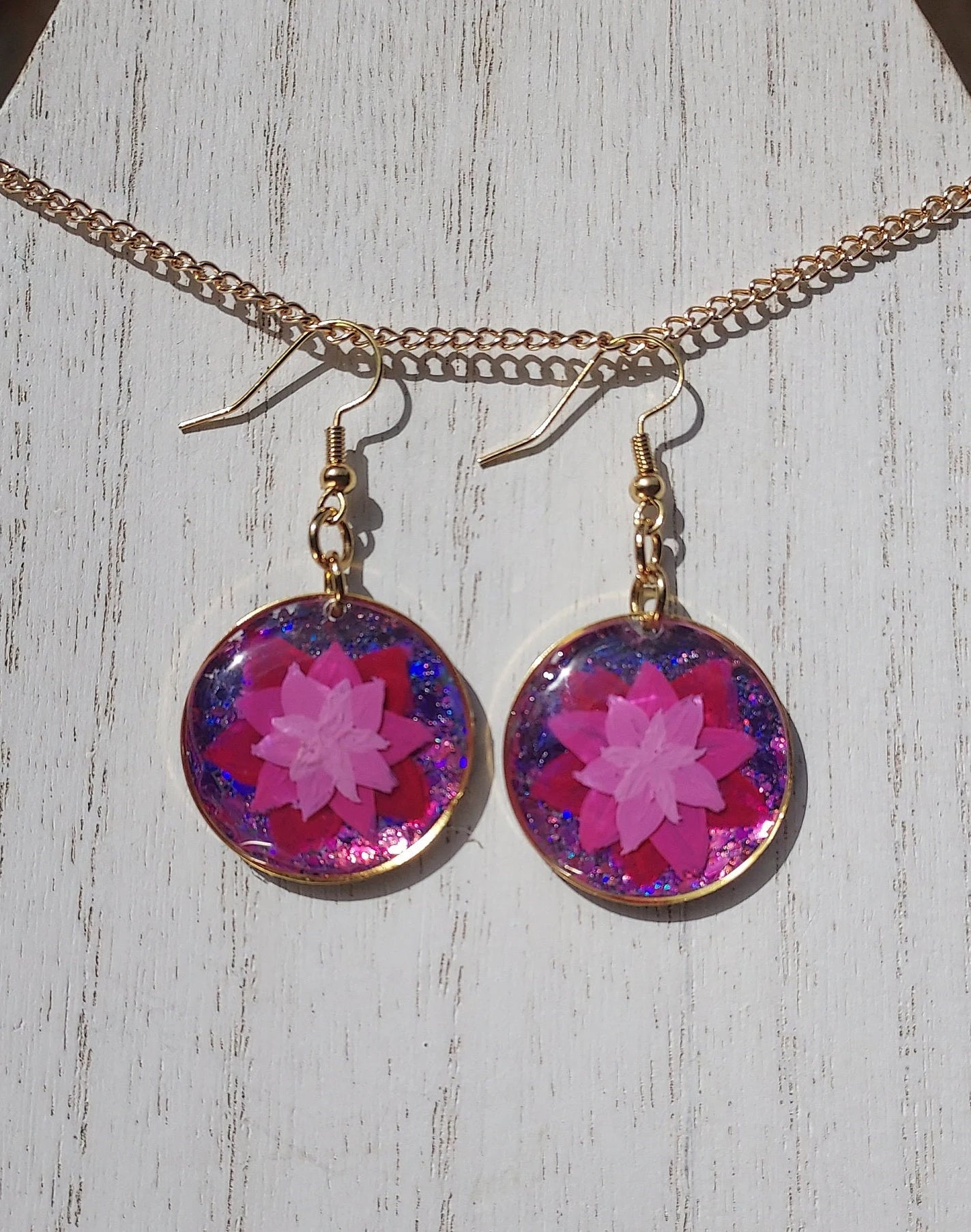 Hand Painted Flower Earrings #2