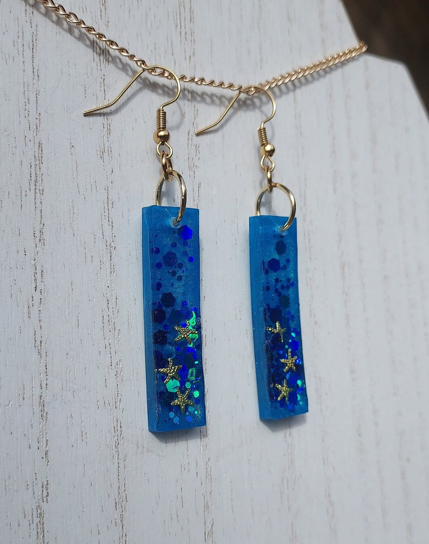 Starfish & Glitter Earrings #2