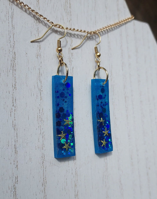 Starfish & Glitter Earrings #2