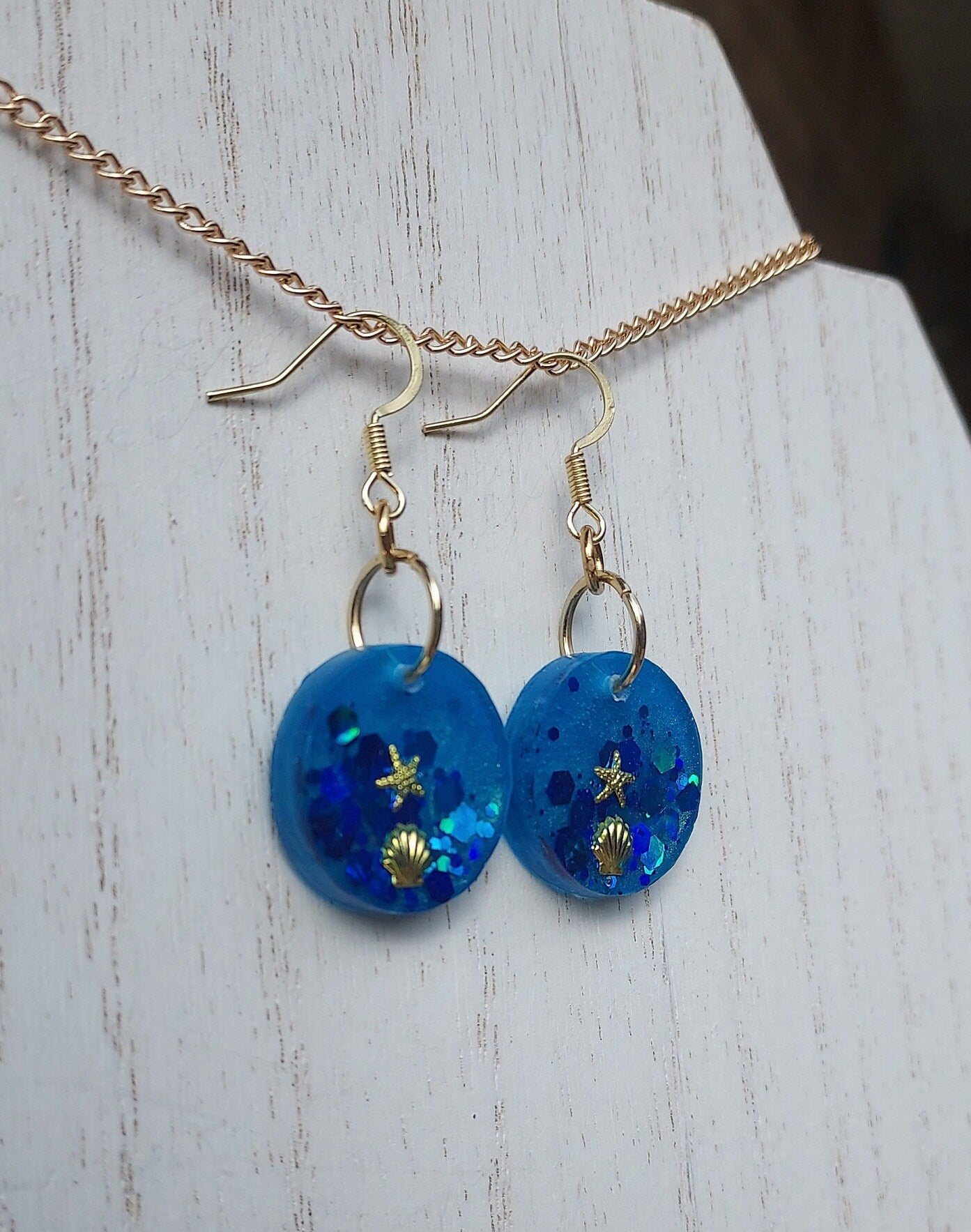 Starfish & Glitter Earrings #1