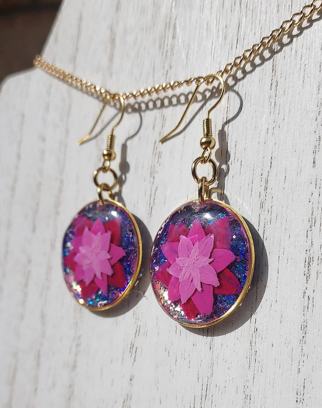 Hand Painted Flower Earrings #2
