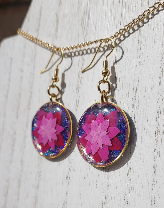 Hand Painted Flower Earrings #2
