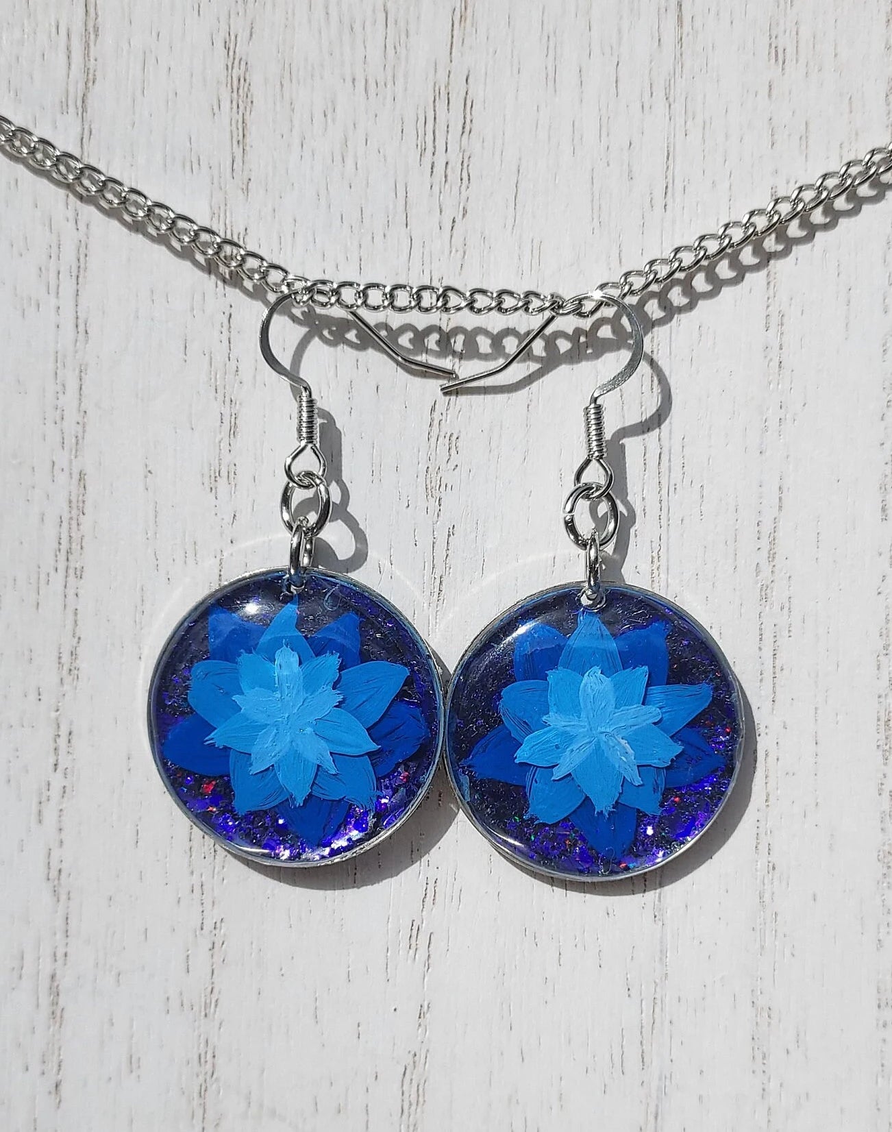 Hand Painted Flower Earrings #1