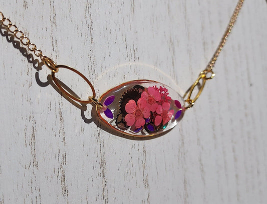 Flowers & Gears Necklace #1