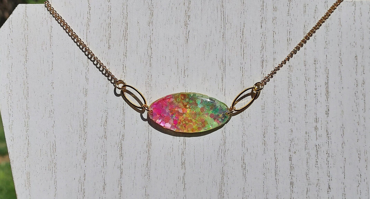 Rainbow Sequin Necklace (Glow in the Dark) #3