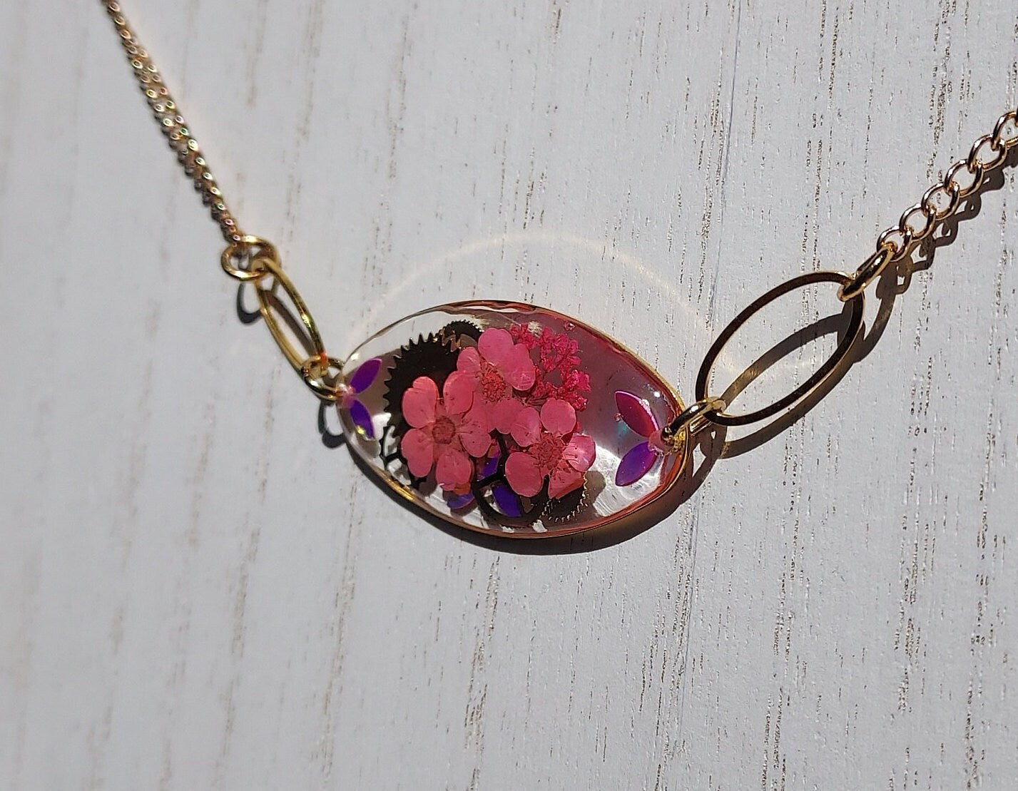 Flowers & Gears Necklace #1