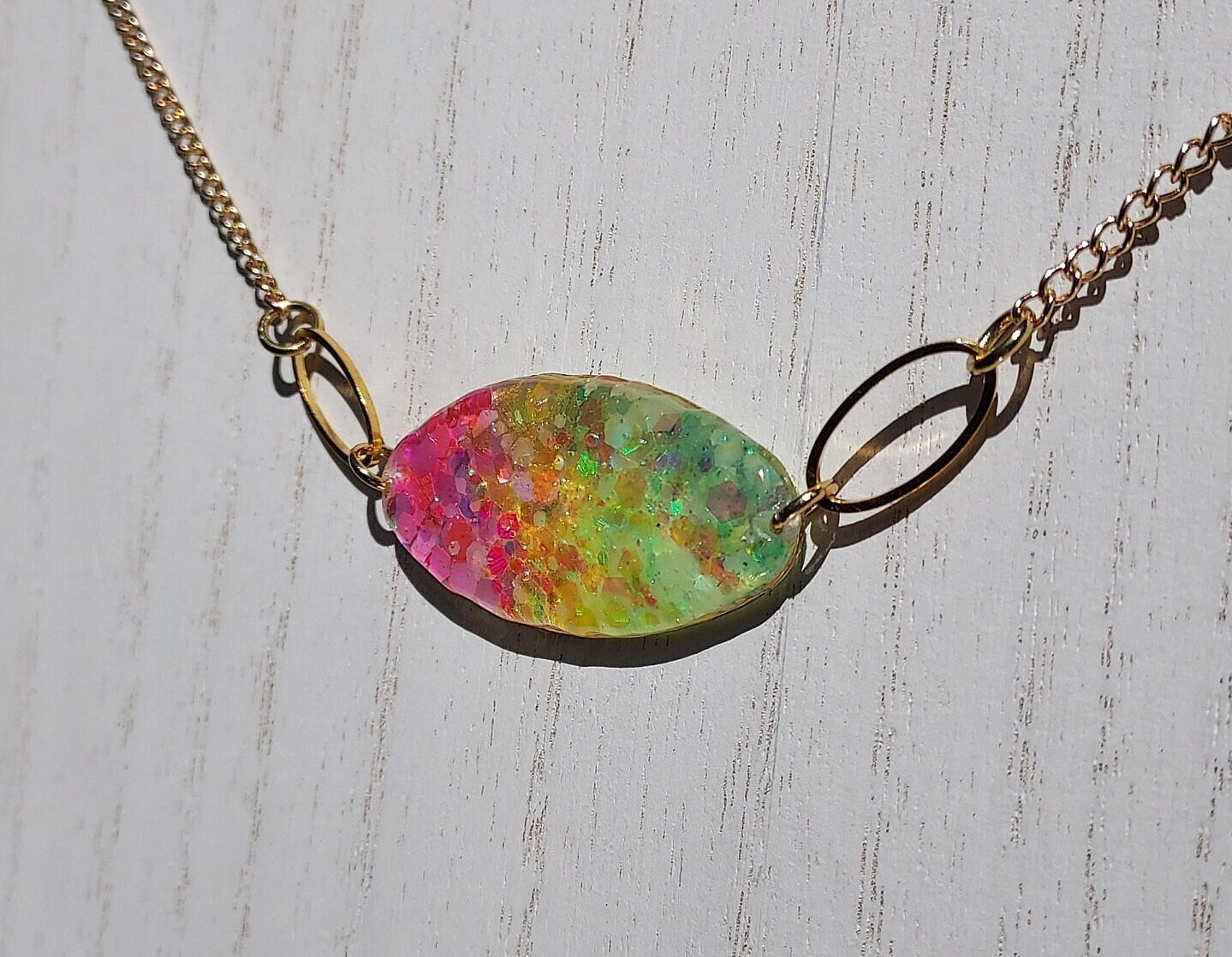 Rainbow Sequin Necklace (Glow in the Dark) #3