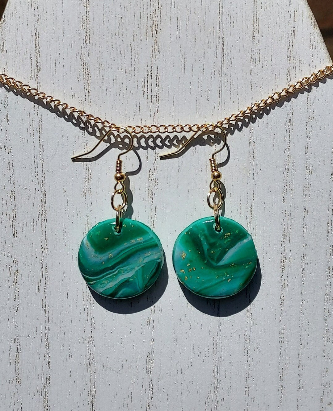 Jade Green Clay Earrings #1