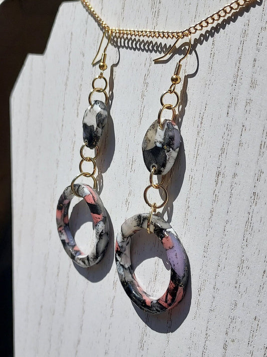 Pink Noir Clay Earrings #1