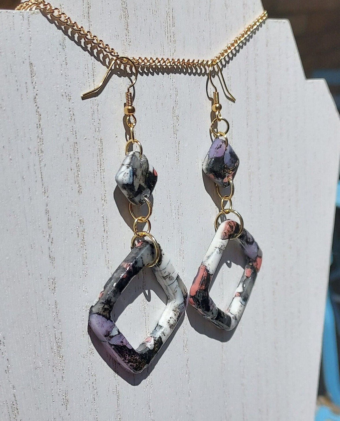 Pink Noir Clay Earrings #2