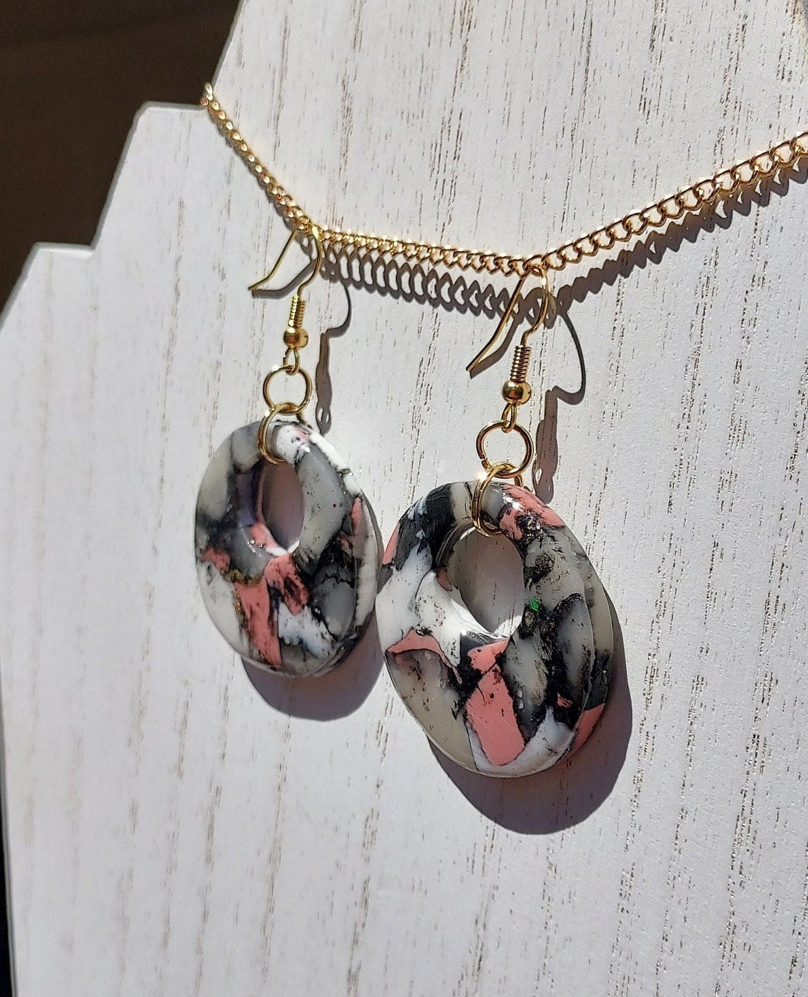 Pink Noir Clay Earrings #4