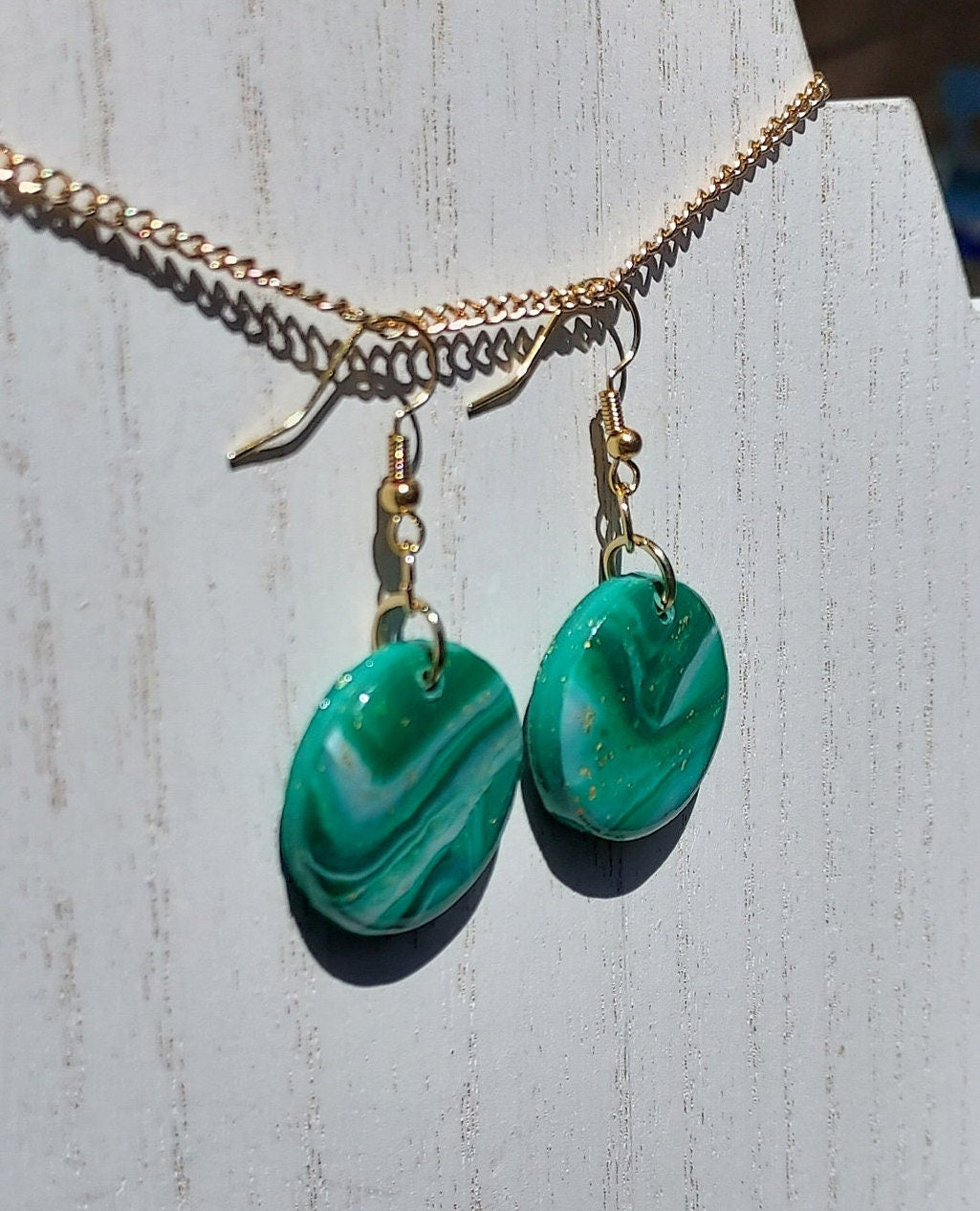 Jade Green Clay Earrings #1