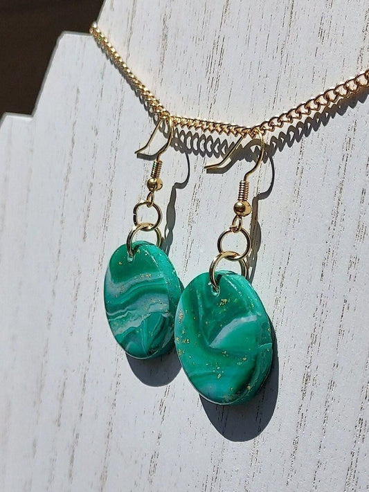 Jade Green Clay Earrings #1