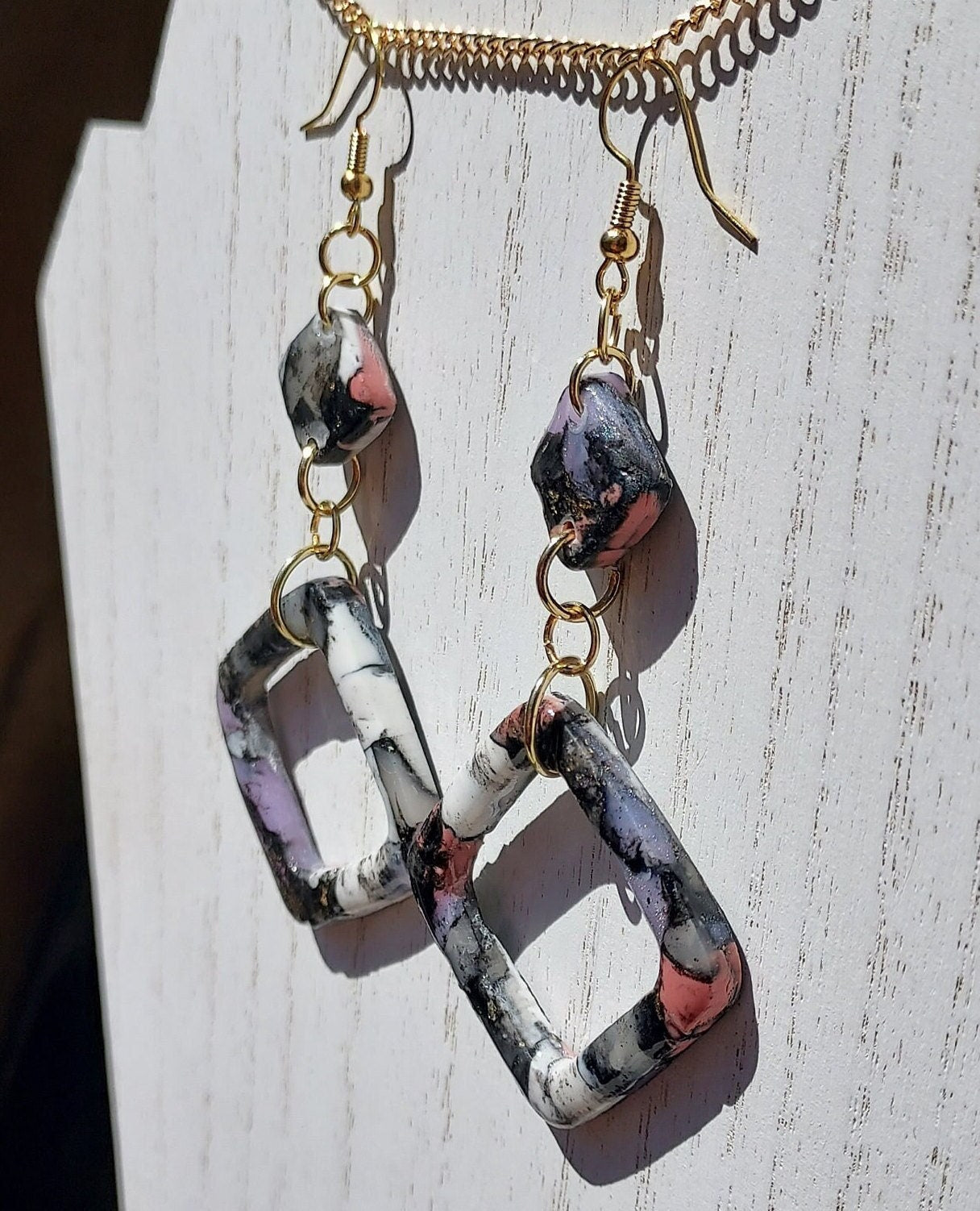 Pink Noir Clay Earrings #2