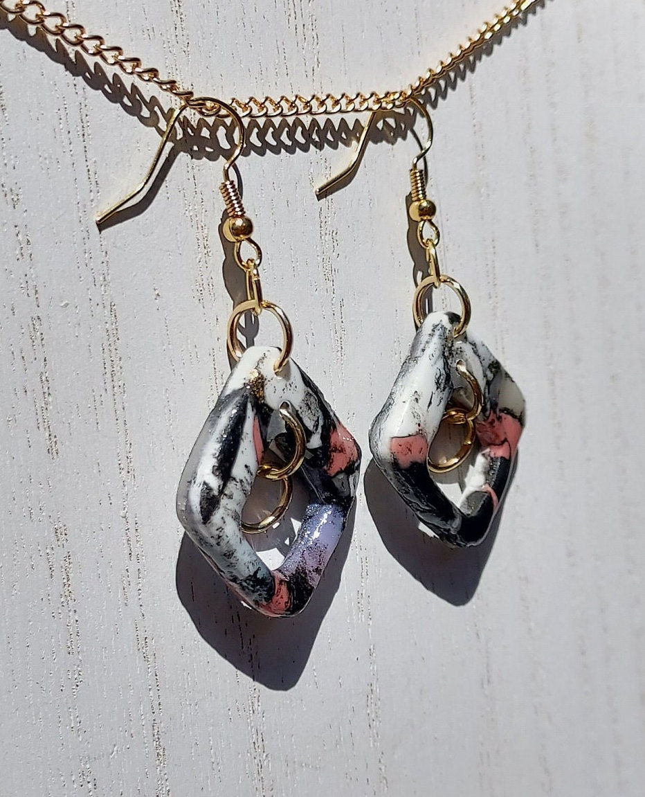 Pink Noir Clay Earrings #3
